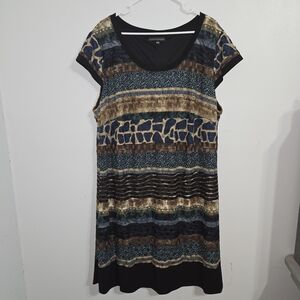 M#35 Chris Mclaughlin Multicolor Striped Short Sleeve Dress‎ Size 22W